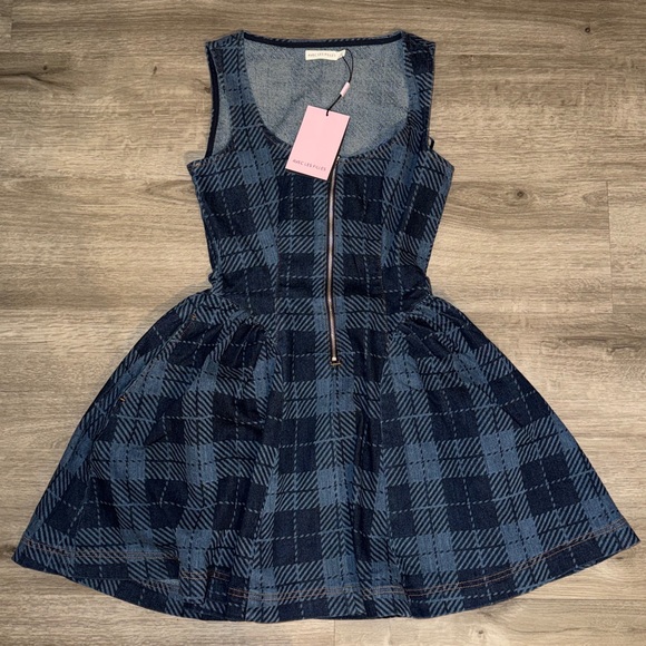 Avec Les Filles plaid half zip drop waist mini dress - Picture 11 of 12